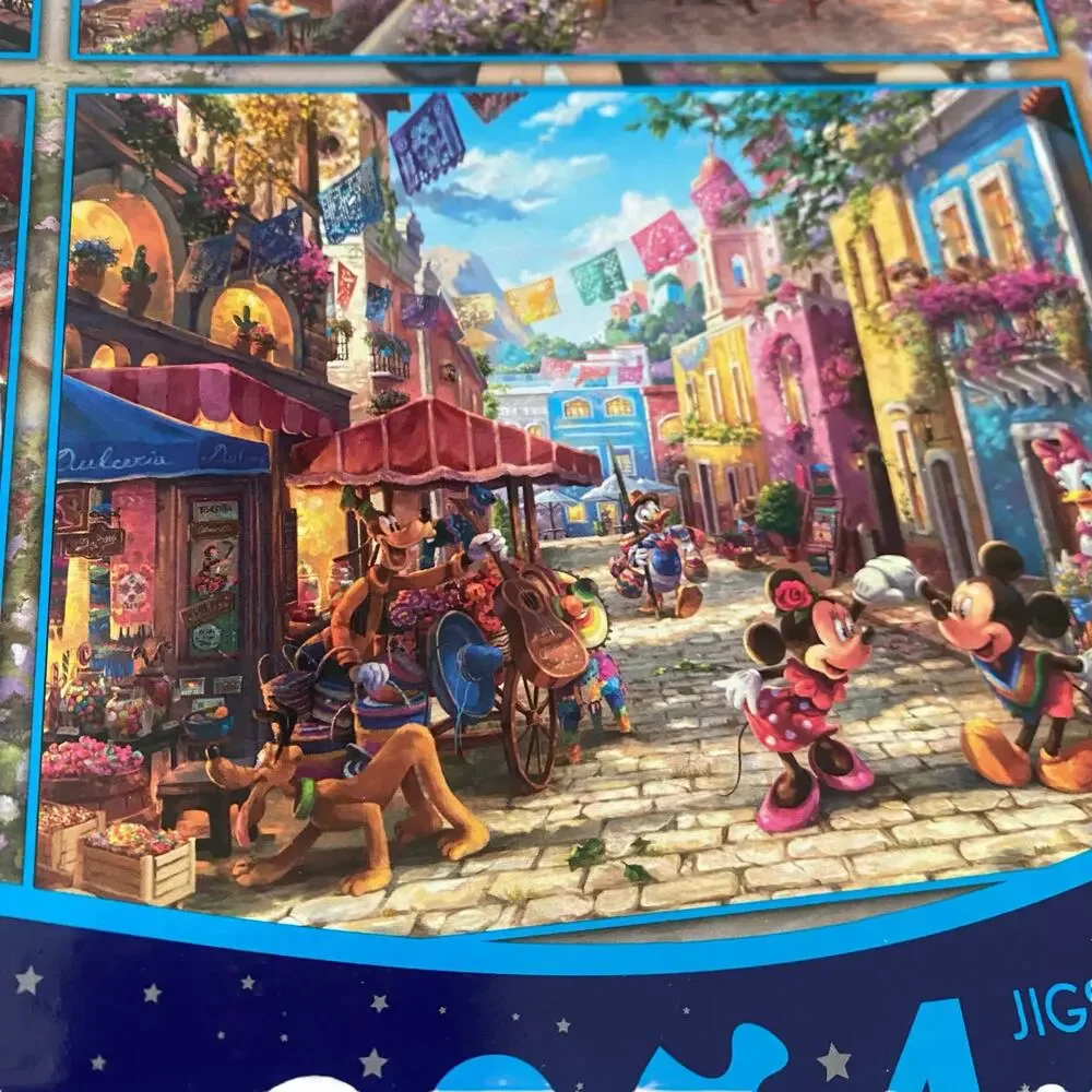 NIB Disney Collection Thomas Kinkade 4-in-1 Multipack World Travel Jigsaw Puzzle